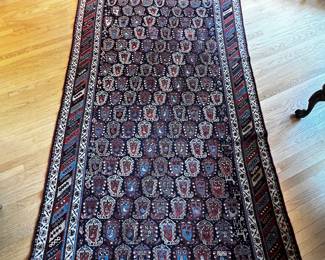 Red vintage Turkoman Boccara wool rug  handmade 110“ x 60“ cut pile
$1000 Aprox 20lb