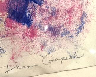 Abstract Portrait Painting on Arches Paper signed by Diane Cooper 1/2 (40”h x 30”w) $500 (5 lb) 
