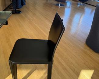 Mario Bellini For Cassina (10) Black Leather Dining Chairs (34”h x 18”w 17.5”) $4000  (250 lbs)
