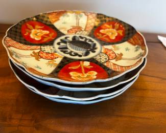 Antique Imari Japanese Plates 4pc 9”diameter  (12”w x 12”d) $250 (6 lb)
