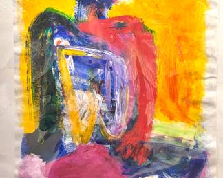 Abstract Portrait Painting on Arches Paper signed by Diane Cooper 1/2 (40”h x 30”w) $500 (5 lb) 