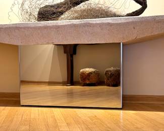 Textured Fiberglass and Mirror Base Entry Console Table (27”h x 96”w x 18”h) $12,000 (125 lb)