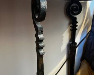 Custom designed metal console table with faux marble top, by Texas sculptor and metal artist, Stuart Kraft (d.2015). H. 26 1/2 inches. W. 28 inches. D. 12 inches. Excellent condition.
Aprox 35 lbs
$1000