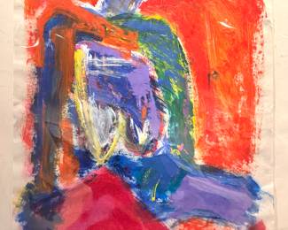 Abstract Portrait Painting on Arches Paper signed by Diane Cooper 2/2 (40”h x 30”w) $500 (5 lb) 