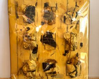 Mixed Media/Fabric/Paper on Arches Paper by Diane Cooper (45”h x 35”w x 3”d) $1000 (15 lb)