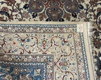 Hand Knotted Nain Carpet With Silk high density 82” x 48” $600 Aprox 15lb