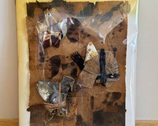 Mixed Media/Fabric/Paper on Arches Paper by Diane Cooper (32”h x 24”w x 3”d) $700 (15 lb)