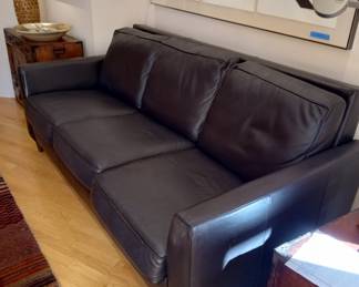 Room and Board Black Leather Sleeper Sofa 
W 80 X L 39.5  X  D 38inches- $1200 -130lb