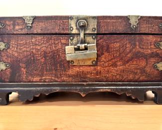 Chinese 19th Century Burlwood Antique Box ( 7”h x 14w”) $500 (2 lb)