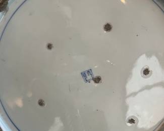Antique large blue/white Japanese Arita plater Meiji period Ming dynasty motifs (1868-1912) 17” diameter $800 Aprox 10 lb