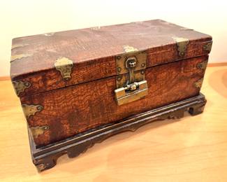 Chinese 19th Century Burlwood Antique Box ( 7”h x 14w”) $500 (2 lb)