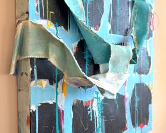 Mixed Media and Canvas by Diane Cooper (25”h x 25”w x 2”d) $1000 (5 lb)