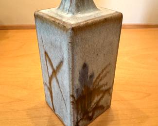 Shoji Hamada Pottery Large Slab Stoneware Vase (6.5h x 3”) $1500 (3 lb)
