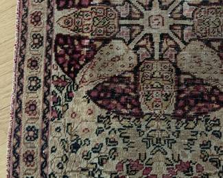Vintage hand knotted prayer Rug wool  29” x 21” $50