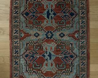 Vintage hand knotted prayer Rug wool  34” x 25” $150