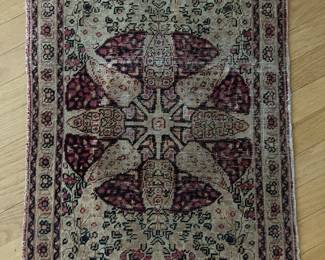 Vintage hand knotted prayer Rug wool  29” x 21” $50