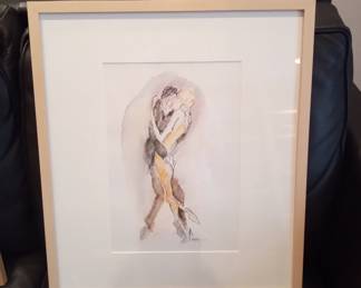 Framed Jules Feiffer Watercolor 
18.5 X 23.75 inches-8lb-$5000