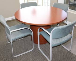 Item 24 Conf Table with Grey Metal Chair