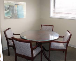Item 2 Conf Table and 4 Fabric Chairs