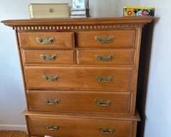 dresser and decor including lantern 