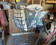 decorative outdoor cradle and pillows