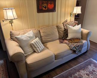 Couch, Throw Pillows & Blankets