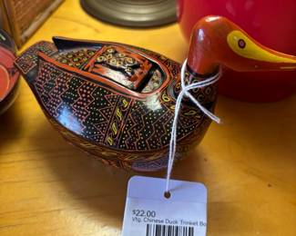 Vtg Chinese Duck Trinket Box