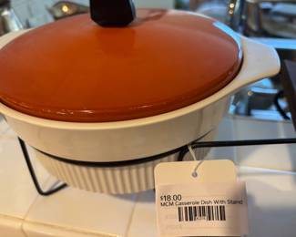 MCM Casserole Dish With Stand