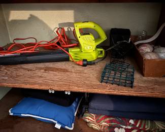Leaf Blower, Outdoor Cushions
