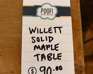Willett Solid Maple Table