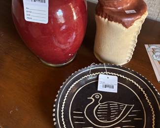 Moroccan Pottery Vase, Duck Plate