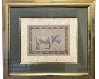 Signed Rhinoceros Art Print