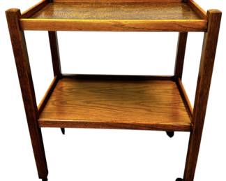 Vintage 2Tier Oak Tea Trolley