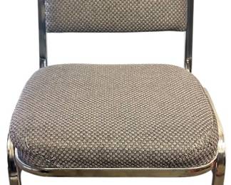 Grey Upholstered Metal Chair