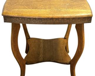 Vintage Square Oak Side Table