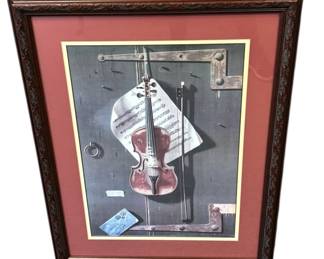 Mated and Framed Violin Print