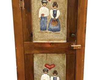 Antique Folk Art Jelly Column Cabinet