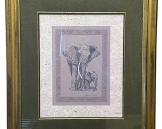 Signed Elephant Art Print