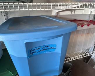 Pre Sorted bins of holiday decorations Xmas, Easter, Holloween, St, Patricks, Thanksgiving etc.