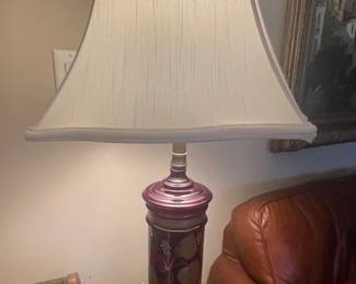 Vintage ruby red glass table lamp