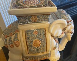 Vintage ceramic elephant plant stand-heavy