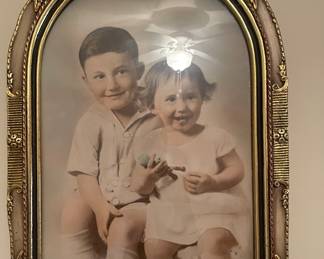 Vintage Art Deco frame with bubble glass