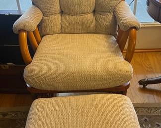 Glider rocker with ottoman