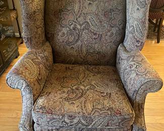 comfortable wing backed chair