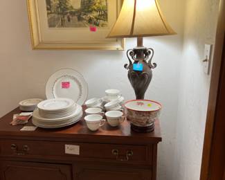 Buffet, set of nice dishes, art, Asian bowl