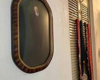 Antique framed photo, collectible neck ties
