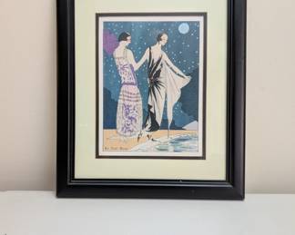 Framed prints of Art Deco women, fashion