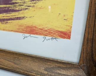 Closeup of signed illustration of a bullfight scene