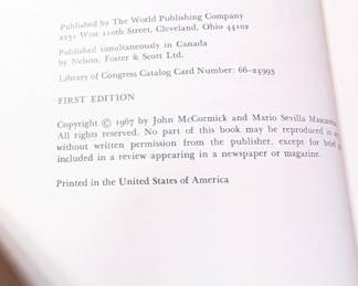 Inside front pages of signed first edition of The Complete Aficionado by John McCormick and Mario Sevilla Mascareñas