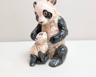 Panda with cub figurine